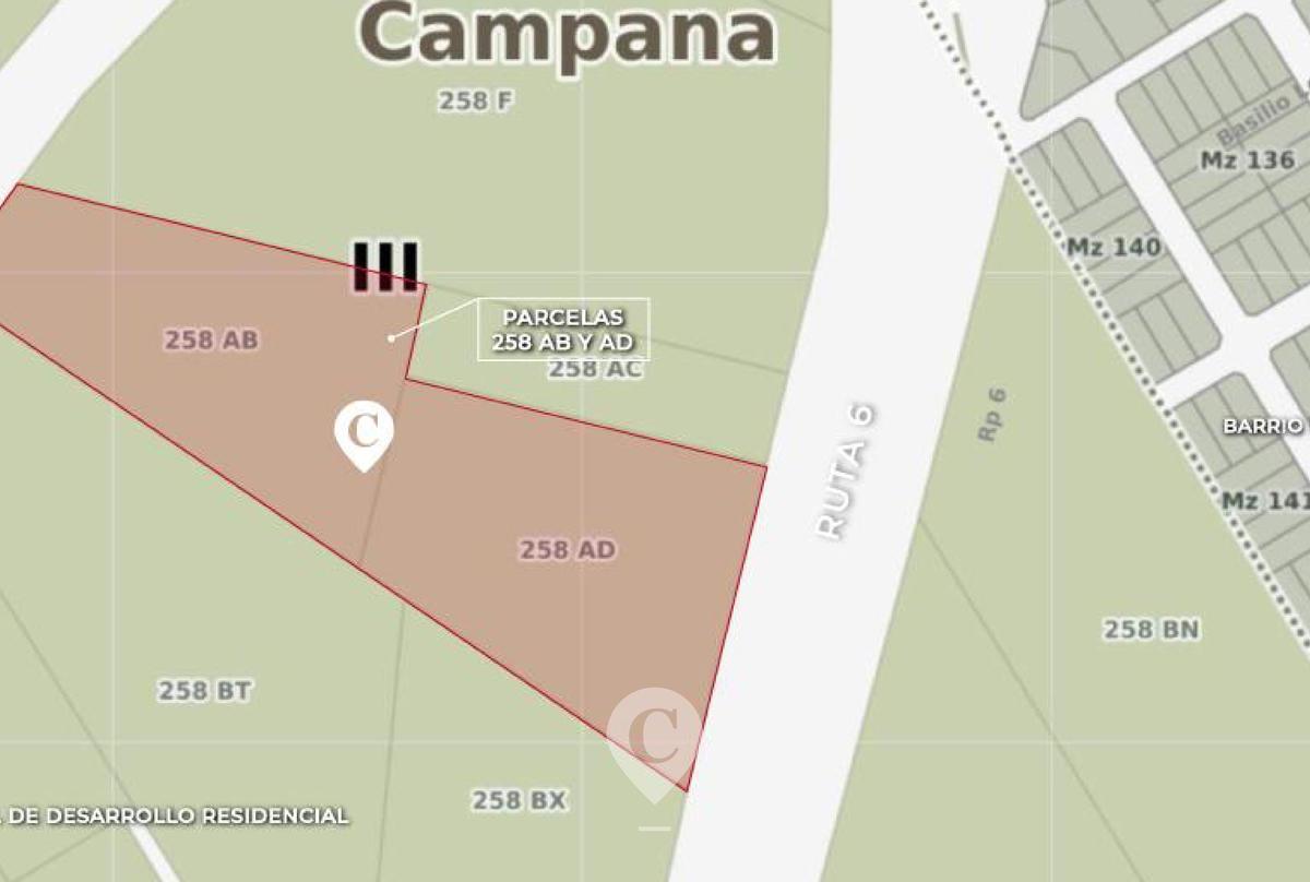 Dos fracciones en Campana. Gran potencial de desarrollo res.