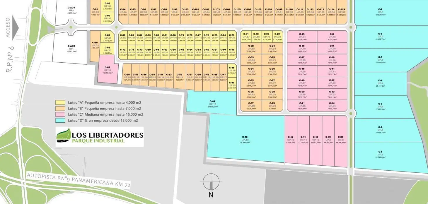 Lote de 7.912 m2 en Venta en Parque Industrial Los Libertadores - Campana 1
