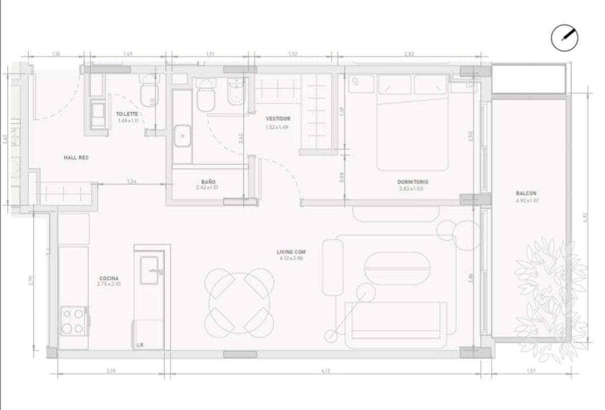 Venta departamento 2ambientes Palermo construcción