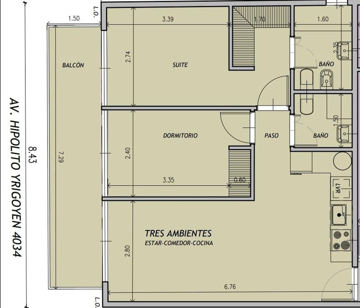 Foto de Venta departamento 3 ambientes en pozo Almagro, imagen 4