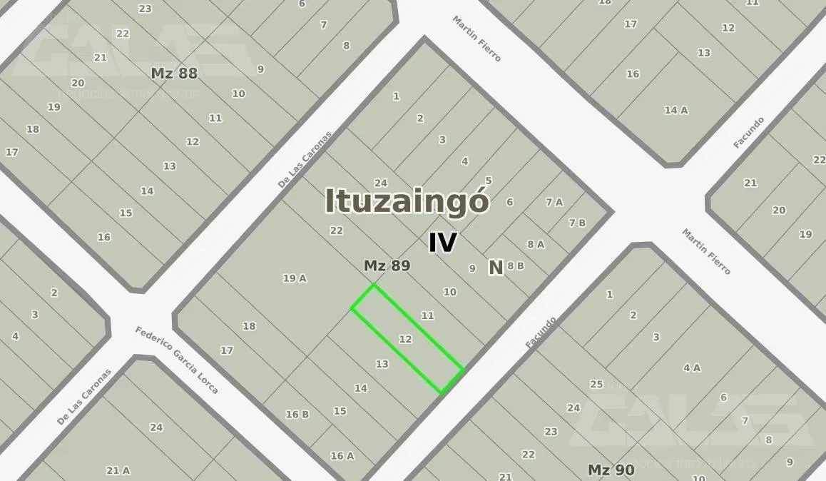 Excelente lote en Udaondo de 472 m², zona residencial y próximo al corredor Martín Fierro 3