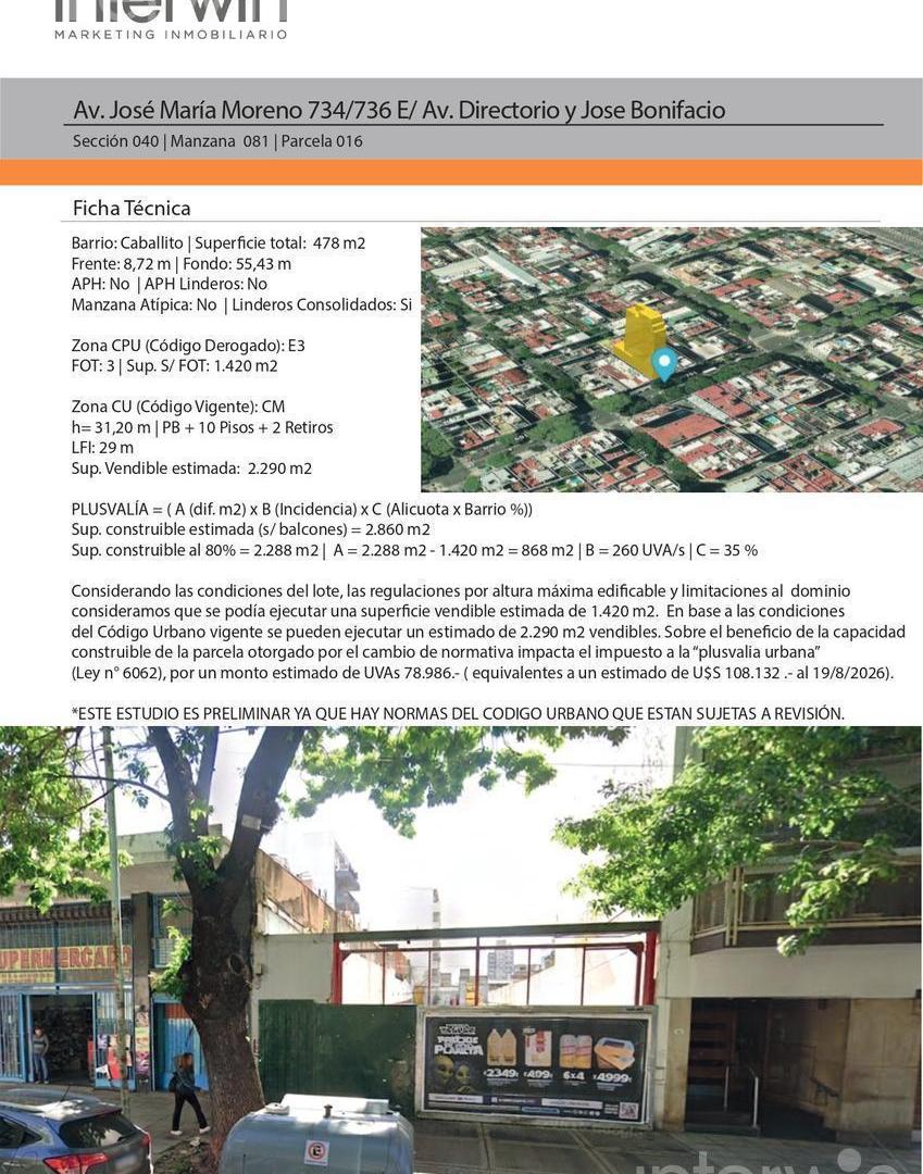 Foto de Terreno en Caballito, imagen 1
