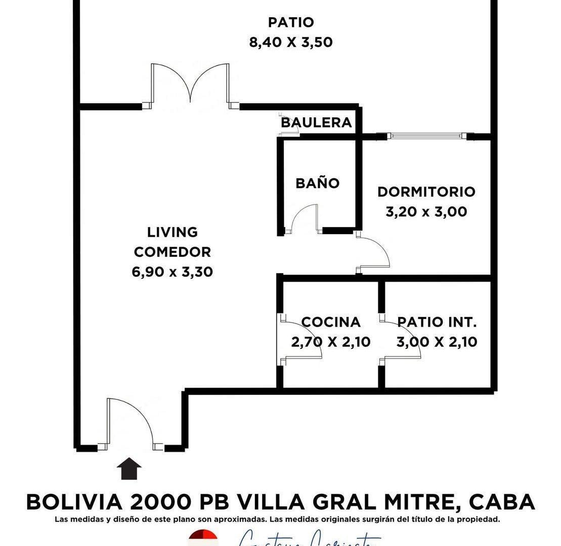 Foto de DEPTO TIPO PH EN PB VENTA 2 AMB V GRAL MITRE PATIO, imagen 4