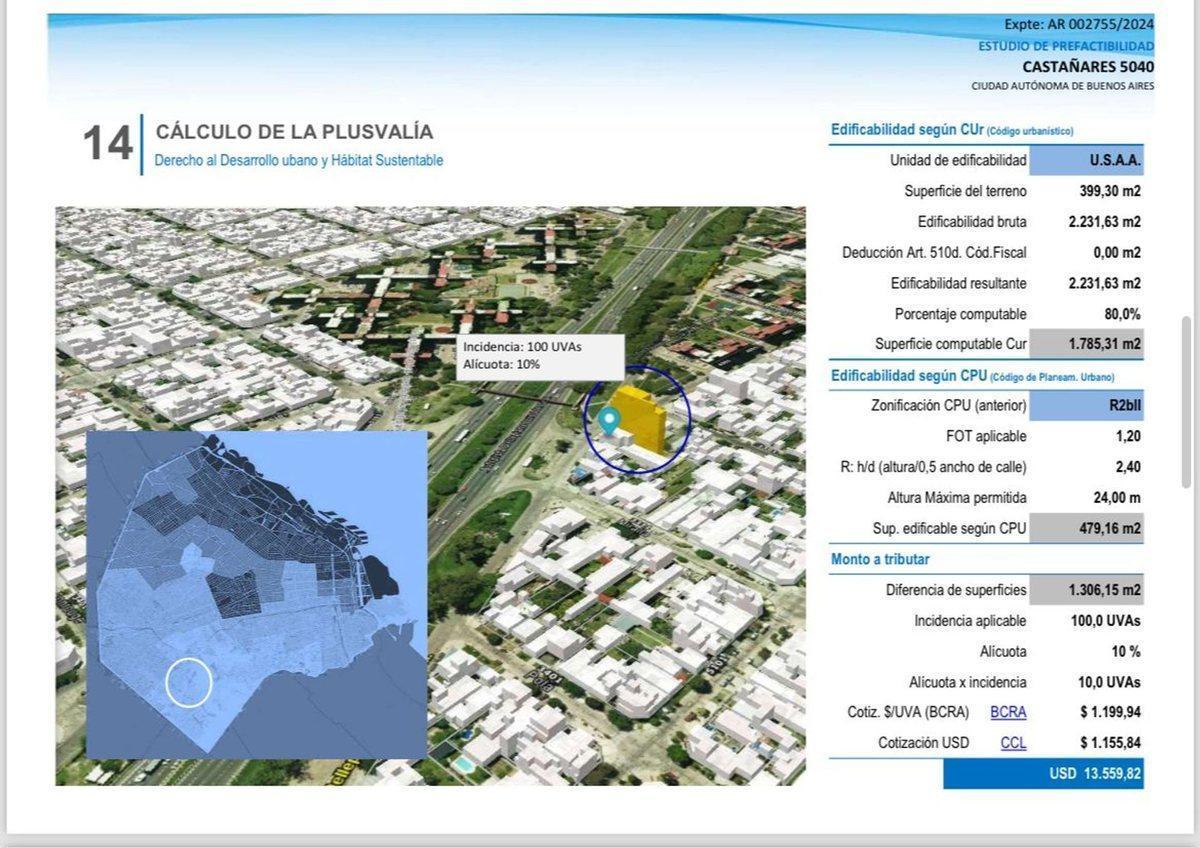 Lote Venta Villa Lugano U. S. a. a 1911 m² Vendibles 5