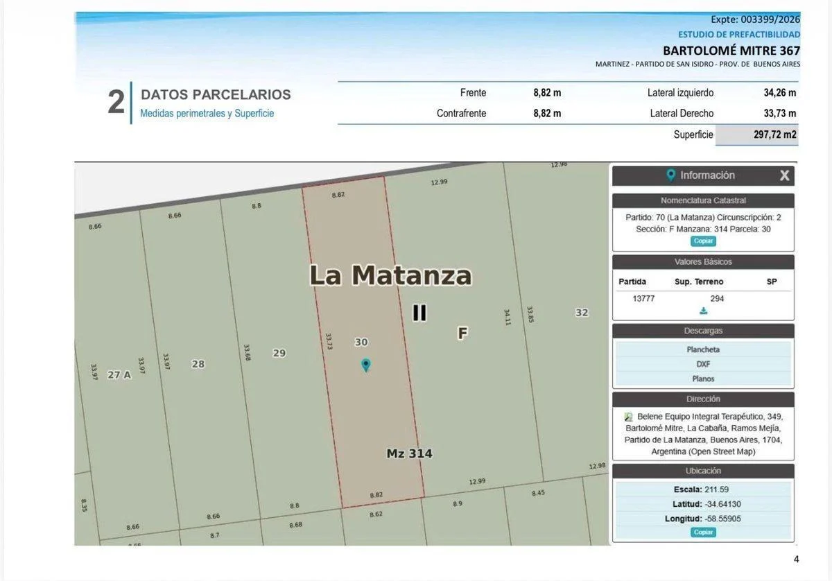 Terreno Venta PB+7 Pisos Centro Ramos Mejía