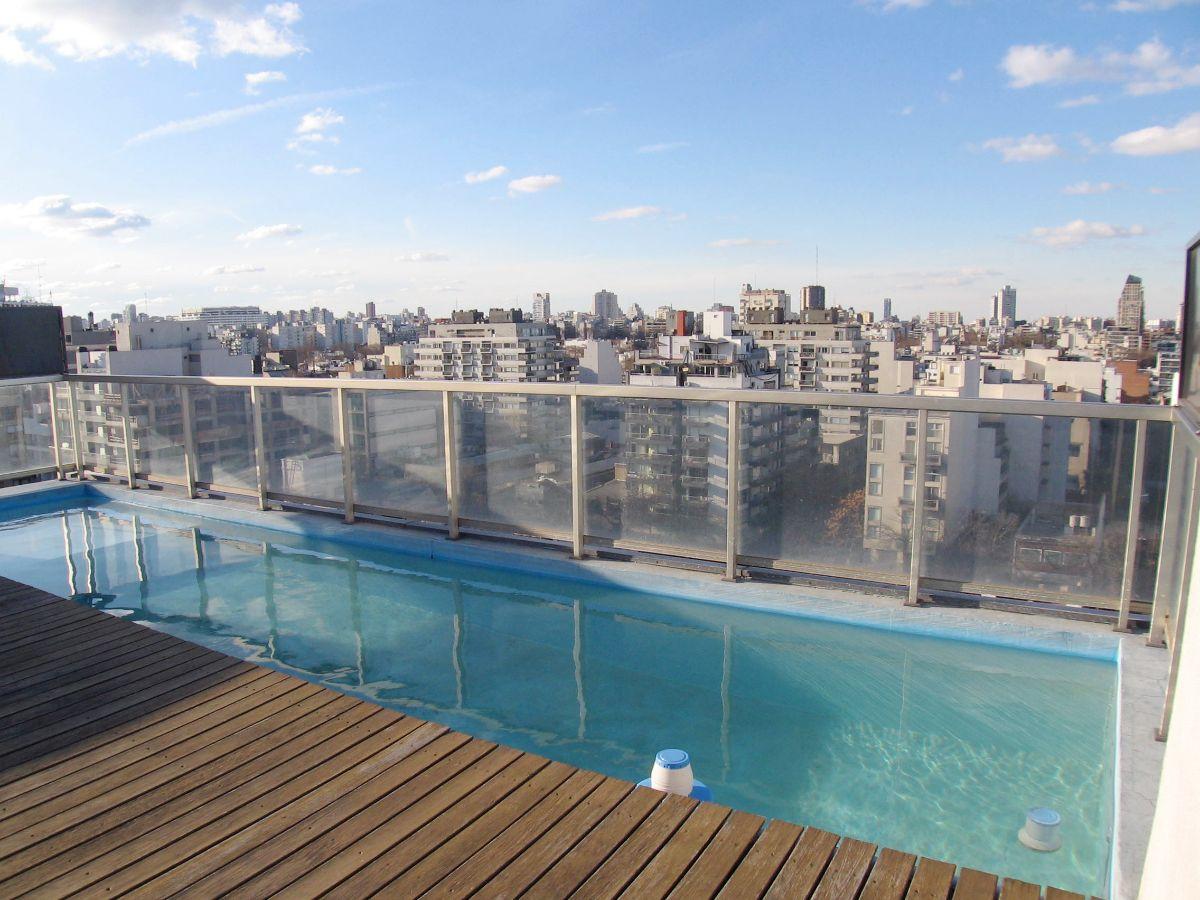 1 Ambiente | 36 m² | Contrafrente | Balcón | Pileta | S. U. m. | Parrilla | Laundry