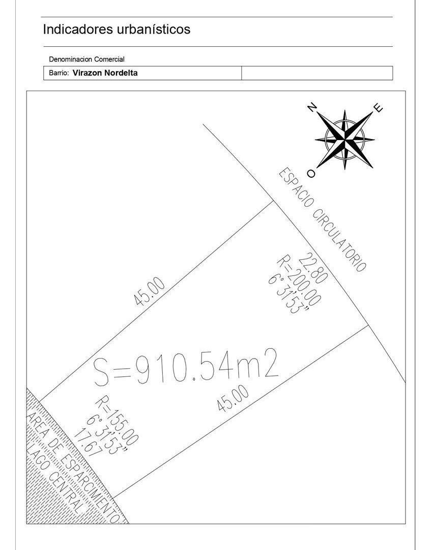 Lote al lago central Barrio Virazon Nordelta
