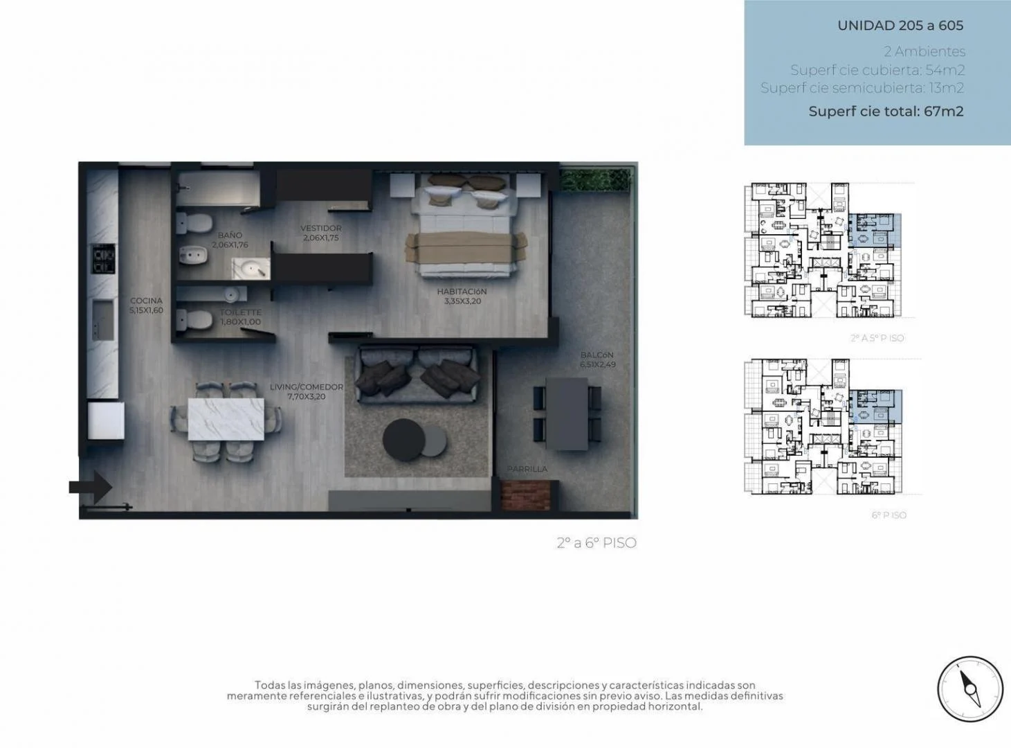 Venta Departamento de 2 Ambientes con Balcón Terraza con Parrilla en Colegiales, en Pozo