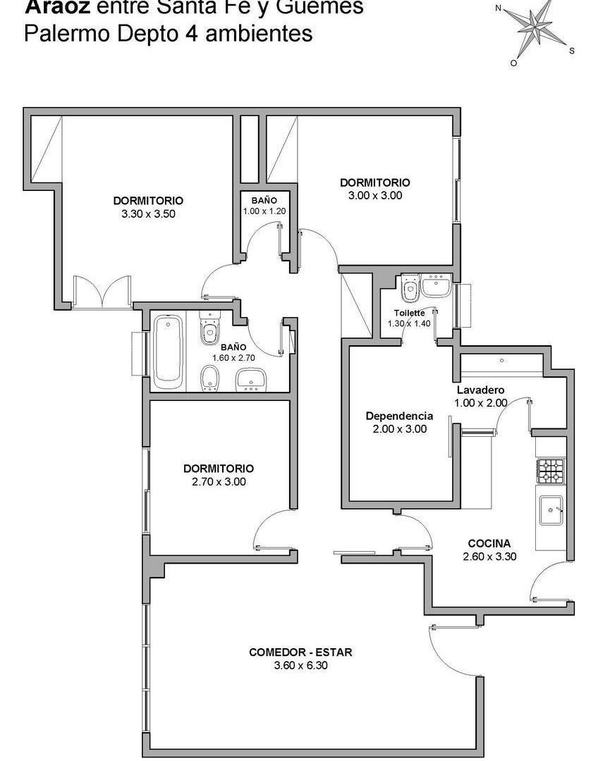 VENTA DEPARTAMENTO 4 AMBIENTES CON DEPENDENCIA OPORTUNIDAD  EN PALERMO - Apto credito hipotecario