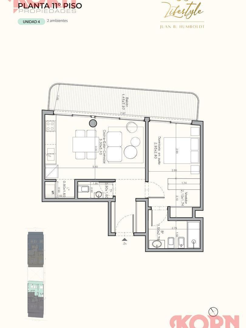 Foto de VENTA 2 AMBIENTES PALERMO HOLLYWOOD | UNIDAD 4 PISO 11, imagen 2