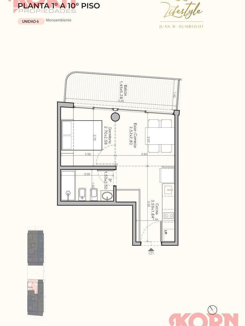 Foto de VENTA MONOAMBIENTE DIVISIBLE CON BALCON | UNIDAD 6 PISO 3, imagen 2