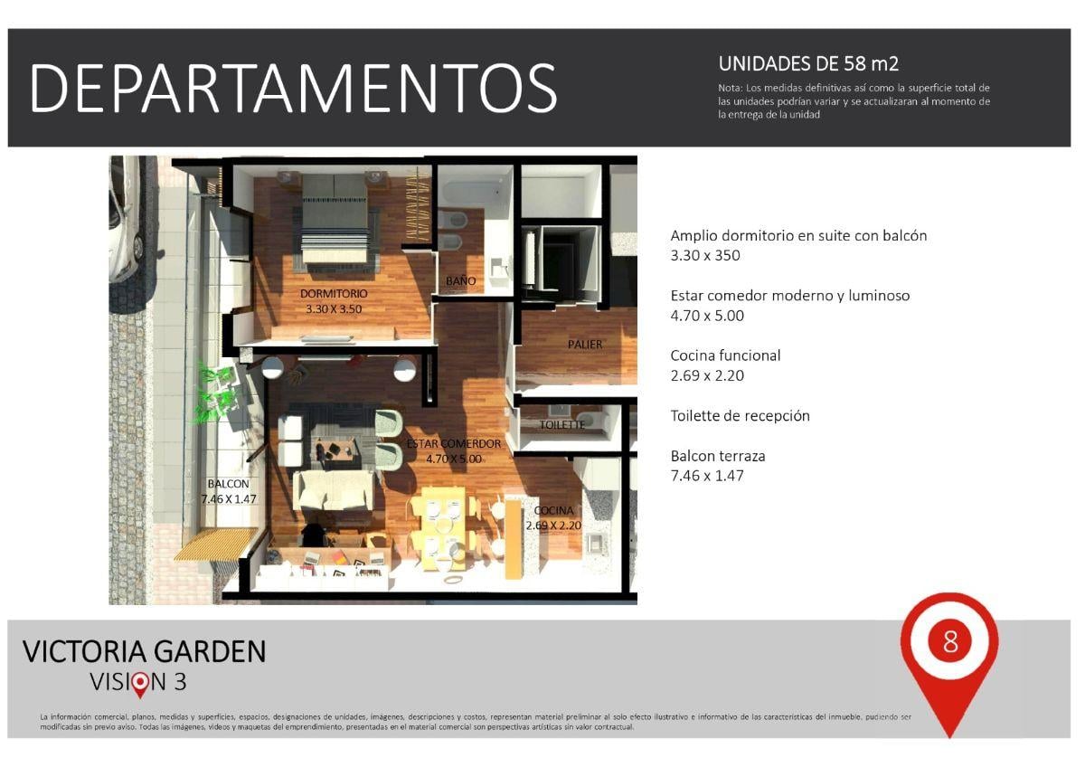 2 amb semipiso suite cochera - Victoria Garden - A ESTRENAR