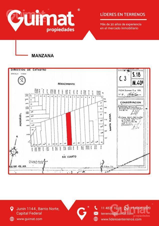 Terreno - Barracas - LIDERES EN TERRENOS - GUIMAT PROPIEDADES