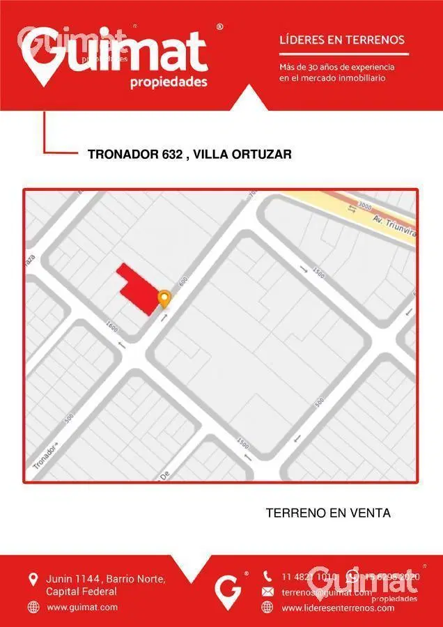 20 MTS DE FRENTE! - Villa Ortuzar - LIDERES EN TERRENOS - GUIMAT PROPIEDADES 3