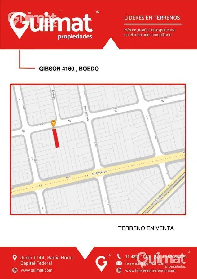 EXCELENTE INCIDENCIA, LOTE EN BOEDO - LIDERES EN TERRENOS - GUIMAT PROPIEDADES 3