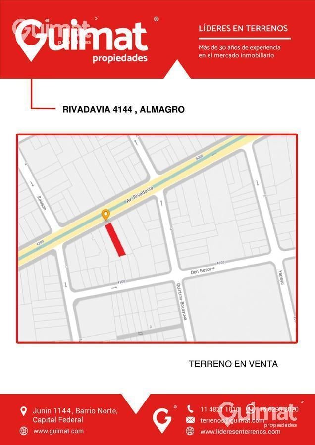 Terreno - Almagro - LIDERES EN TERRENOS - GUIMAT PROPIEDADES