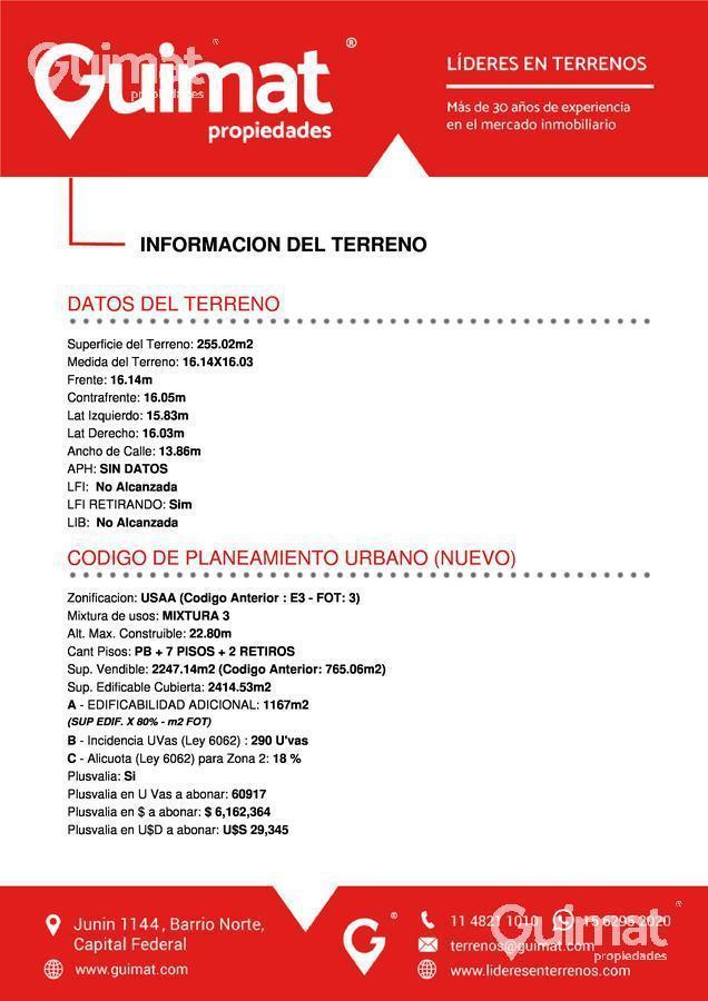 Terreno - Balvanera - LIDERES EN TERRENOS - GUIMAT PROPIEDADES