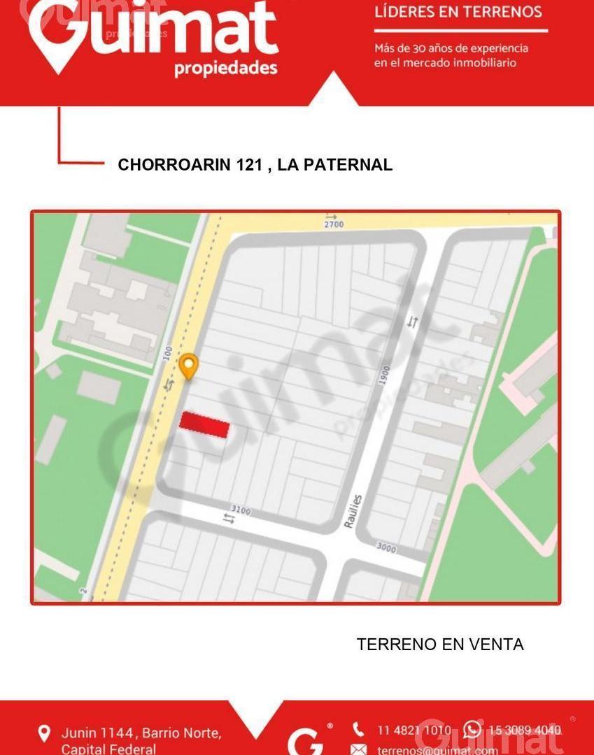 Excelente Terreno en Paternal- Lideres en Terrenos