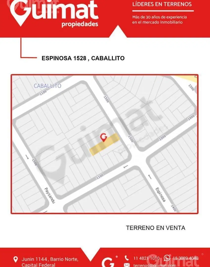 Excelente Terreno en Caballito- Lideres en Terrenos 3