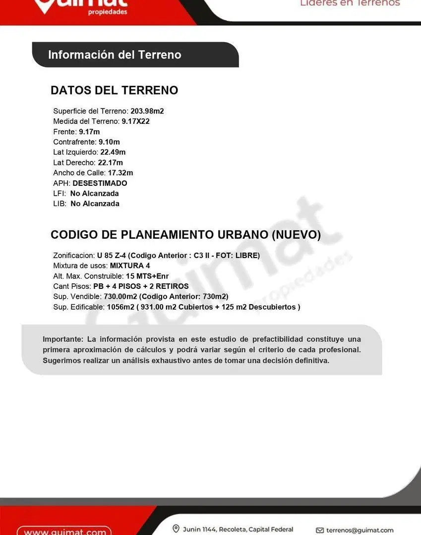 Excelente Terreno en Villa Crespo- Lideres en Terrenos 2