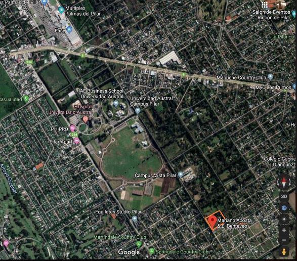 Venta Terreno próximo al Hospital y a la Universidad Austral. Frente de 76m x 121m de Fondo.