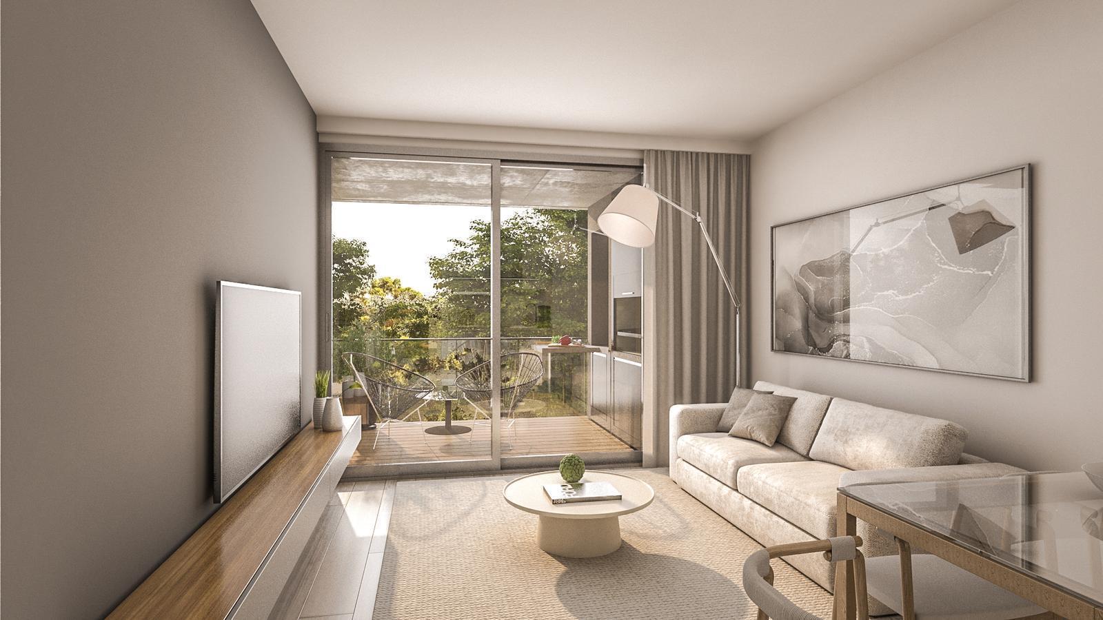Foto de 2 ambientes con toilette, dormitorio en suite y balcón con parrilla., imagen 2