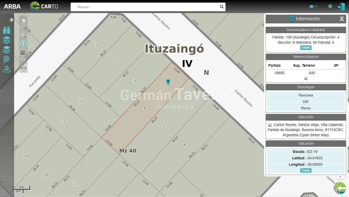 Foto de LOTE EN VENTA VILLA UDAONDO - 640m2, imagen 2
