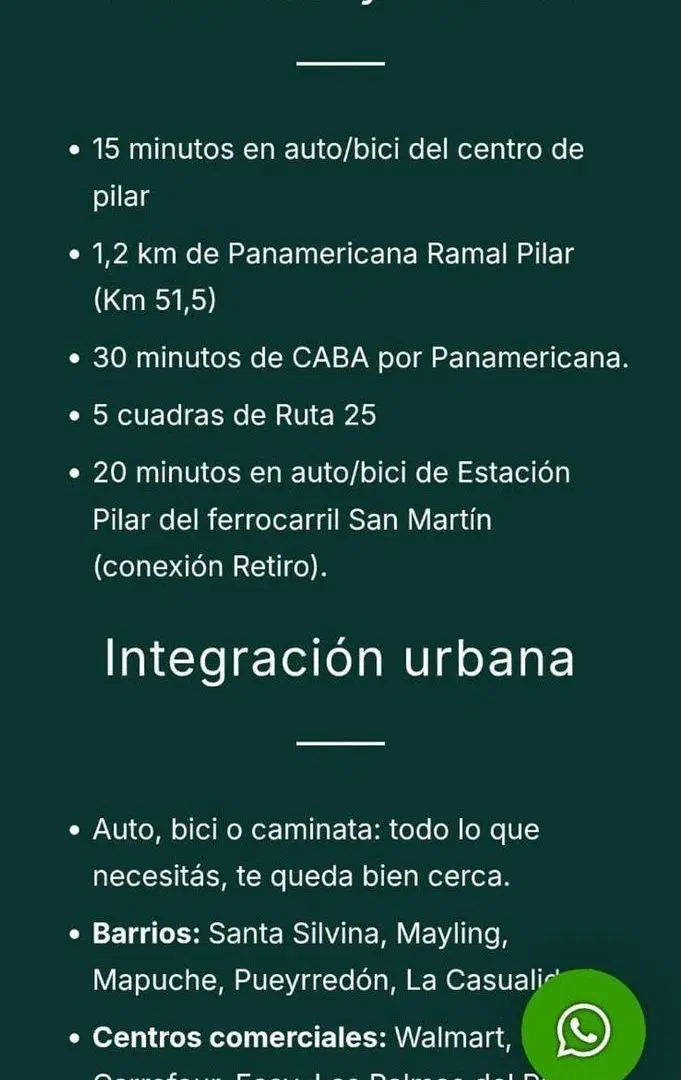 VENTA LOTE CENTRAL EN EL BARRIO LA POSTA DE PILAR 2
