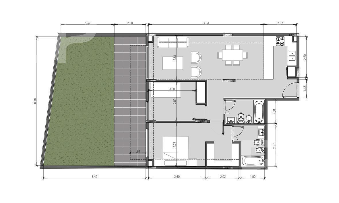Venta Departamento 3 ambientes con patio propio Palermo Soho