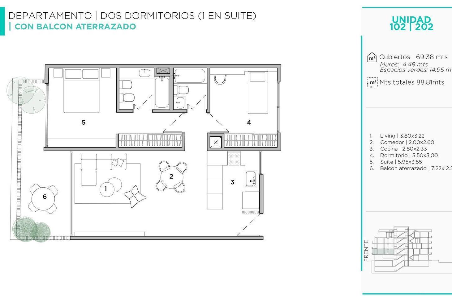 3 Ambientes con Balcon Aterrazado Venta Belgrano R en Pozo