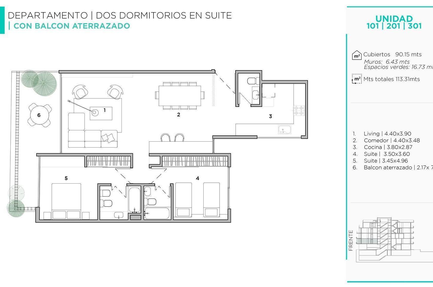 3 Ambientes con Balcon Aterrazado Venta Belgrano R en Pozo