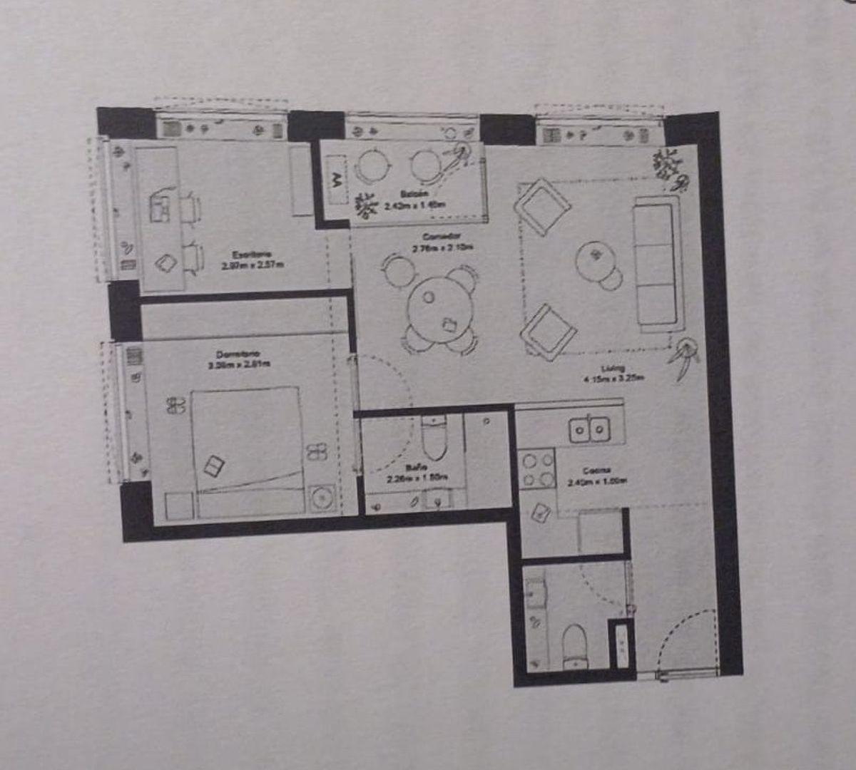 Departamento de 2/3 ambientes 58m2 Balcón Vista Abierta Full Amenities