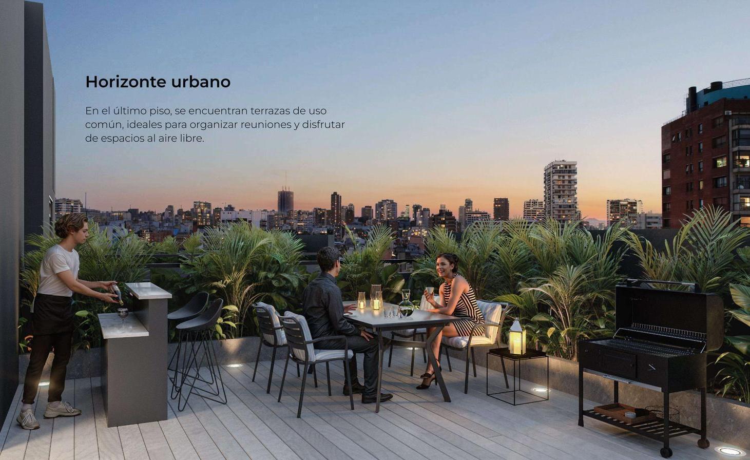 Comodo 2 ambientes en piso alto con amenities en Caballito