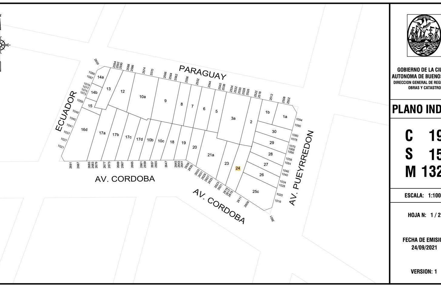 OPORTUNIDAD terreno en Recoleta sobre av Cordoba a pasos de Av Pueyrredon
