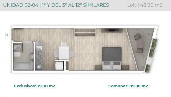 AV PELLEGRINI AL 1600 ALQUILER DEPARTAMENTO MONOAMBIENTE EN ROSARIO PASEO PELLEGRINI 3