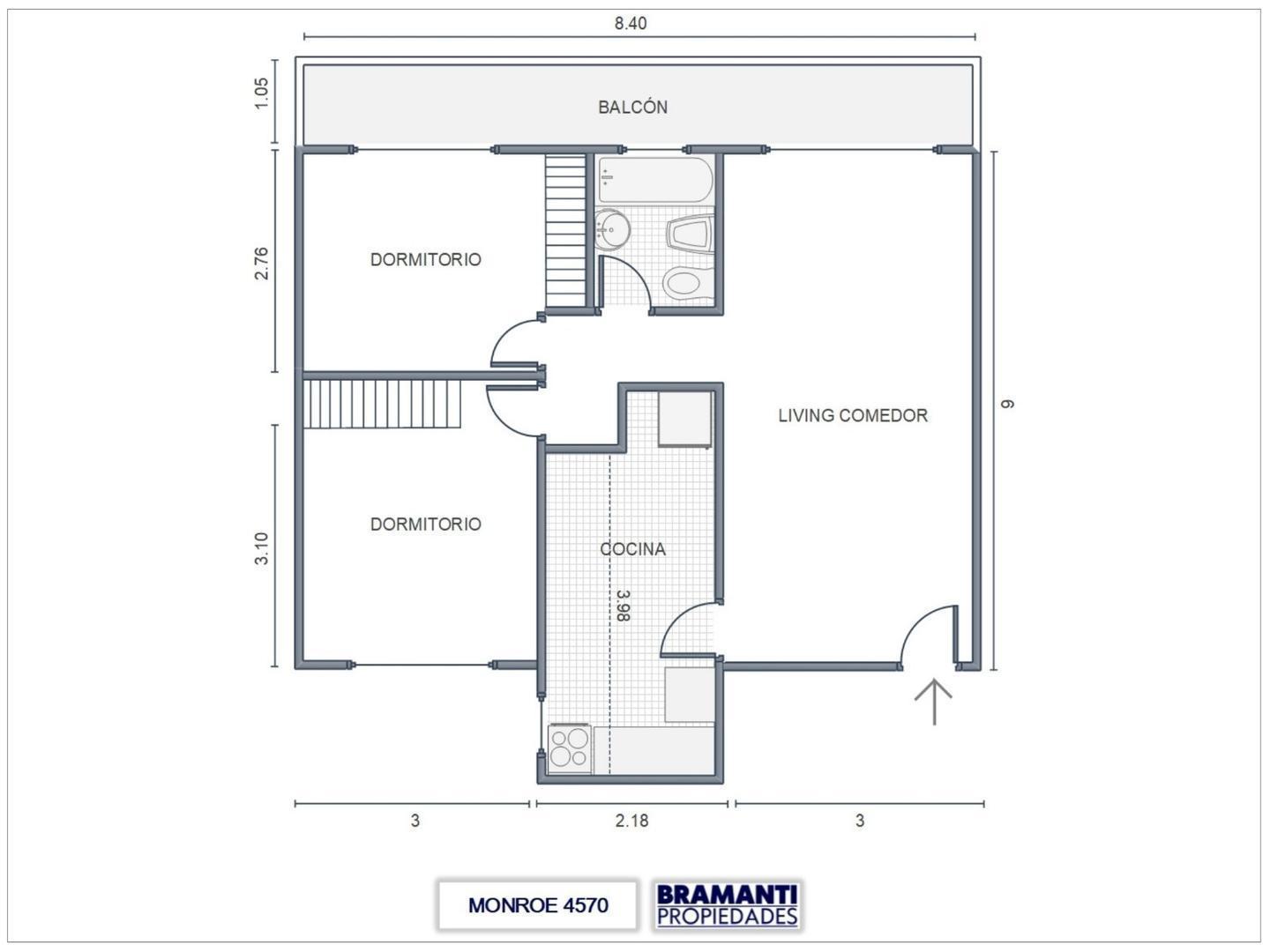 Foto de Departamento 3 ambientes en venta en Villa Urquiza. Luminoso, imagen 3