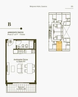 Monoambiente con Balcón Terraza y Financiación – Belgrano 4664 Caseros