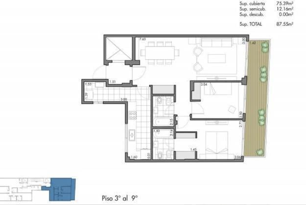 Foto de Departamento de Categoría - 3 Ambientes con 2 baños y Lavadero, imagen 3