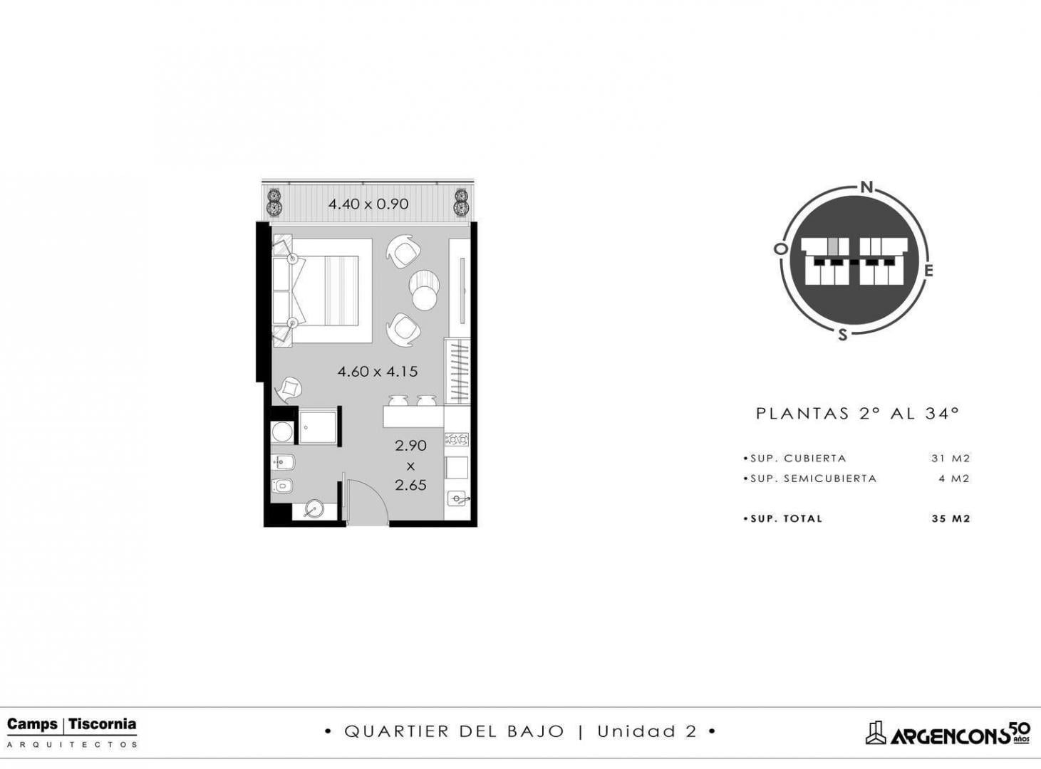 Monoambiente moderno con amenities premium – Quartier del Bajo