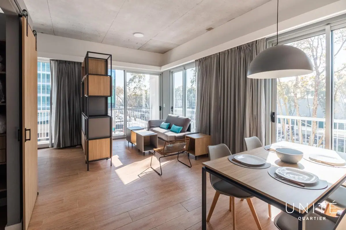 Excelente Loft en alquiler temporario con cochera amoblado. Distrito Quartier, Retiro. 5