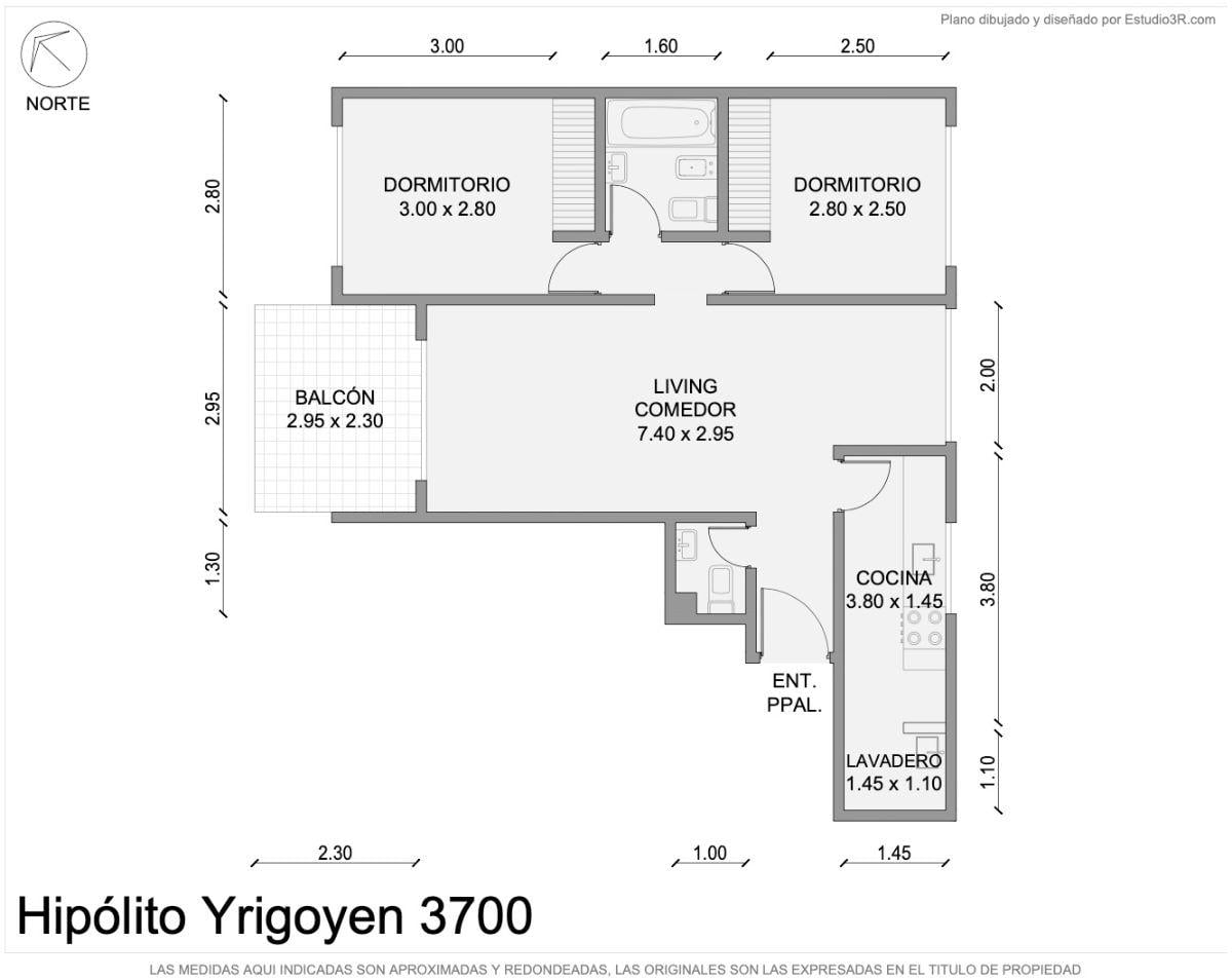3 Amb Frente c/ Balcon aterrazado, IMPECABLE / Cochera fija y Pileta - H Irigoyen 3700 - ALMAGRO.