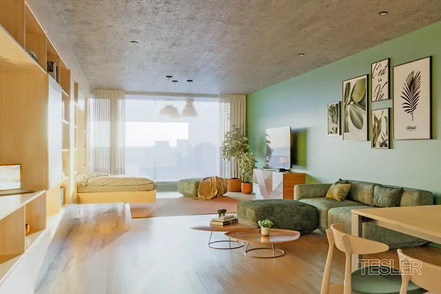 Amplio y luminoso monoambiente Apto profesional Amenities Piso alto A estrenar Nuñez 2