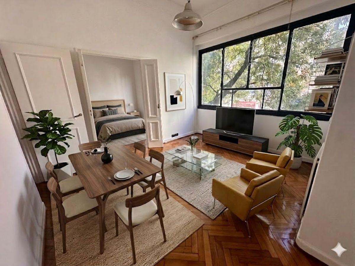 Venta piso 2 ambientes y medio con balcon mts Av 9 de Julio