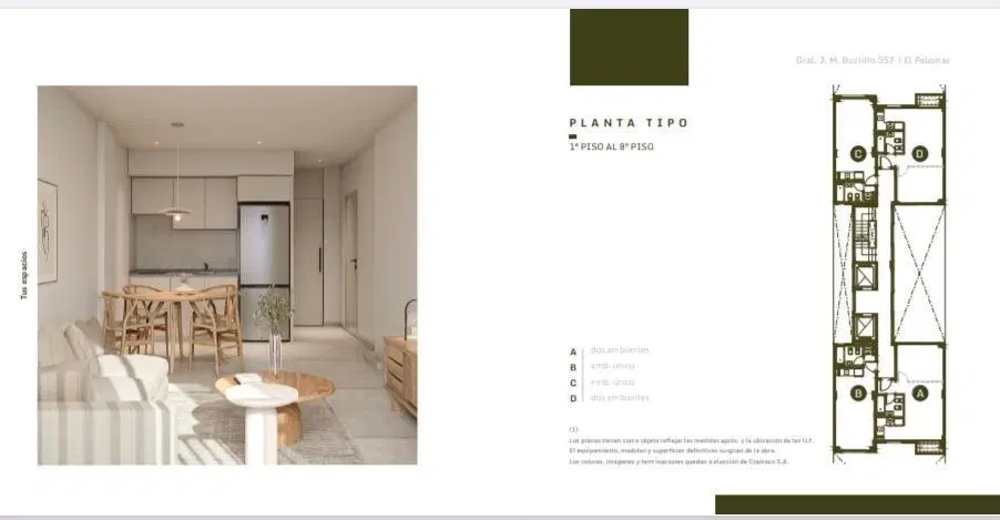 EN PALOMAR NUEVO EMPRENDIMIENTO DE DEPARTAMENTOS DE 1 Y 2 AMBIENTES ZONA CENTRICA  F: 10984 4