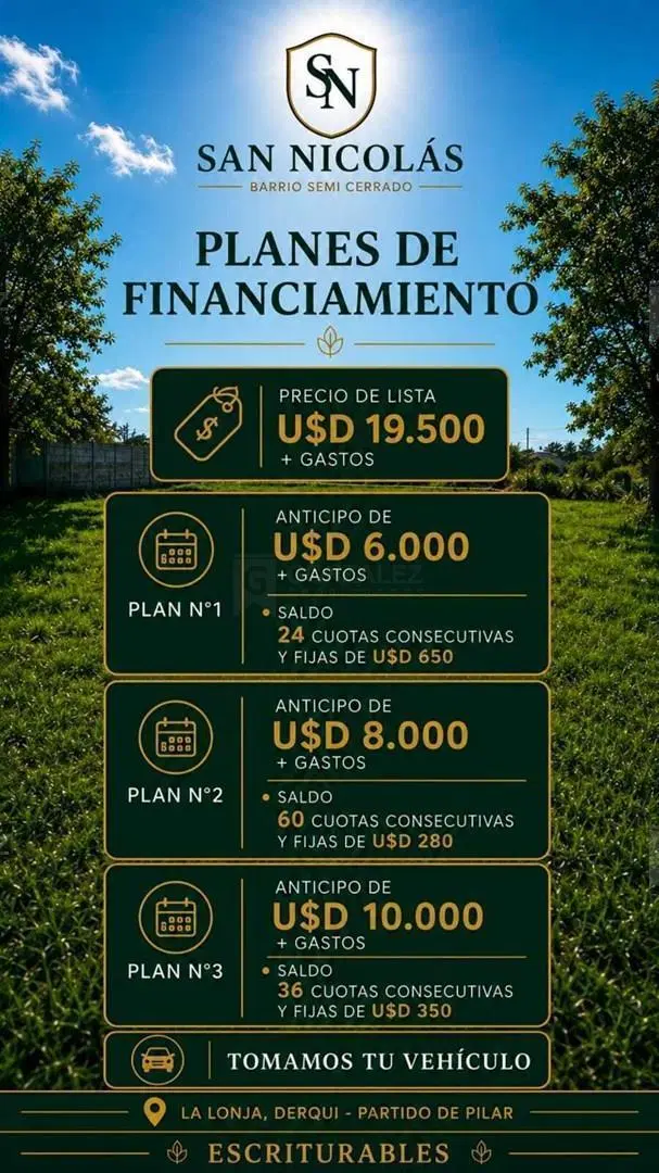 Terreno Lote en Venta en Derqui, Pilar, G.B.A. Zona Norte 3