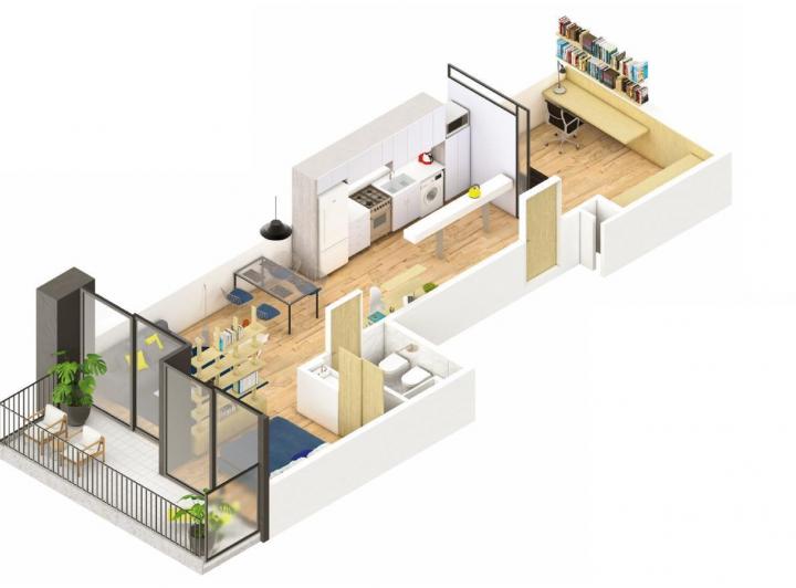 Venta Departamento 2 Ambientes con Balcón Aterrazado en Villa Urquiza 2