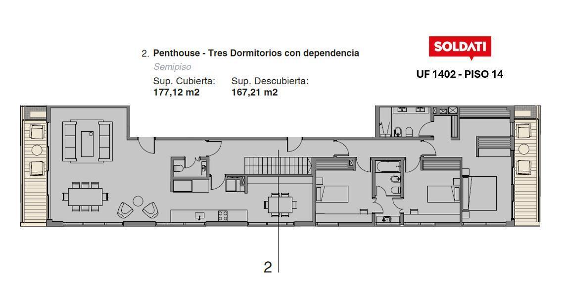 Venta Departamento 4 ambientes con dependencia, terraza y pileta en Palermo Chico