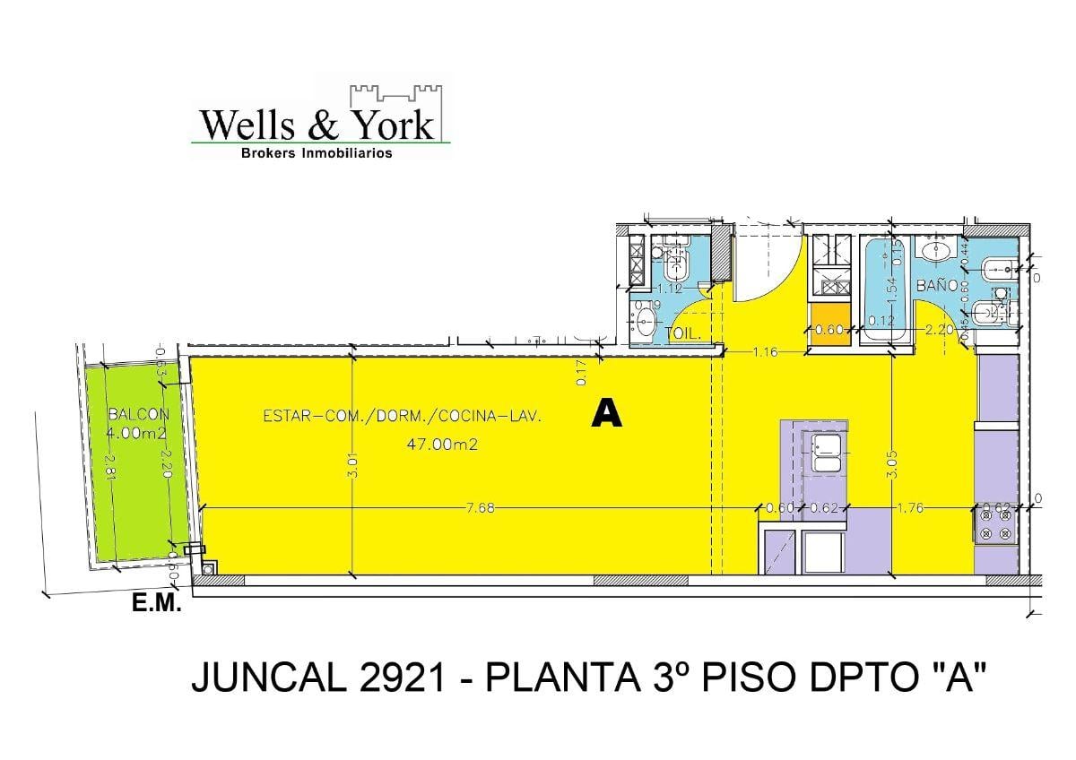 VENTA Monoambiente Recoleta- divisible a estrenar (51m2 aprox)