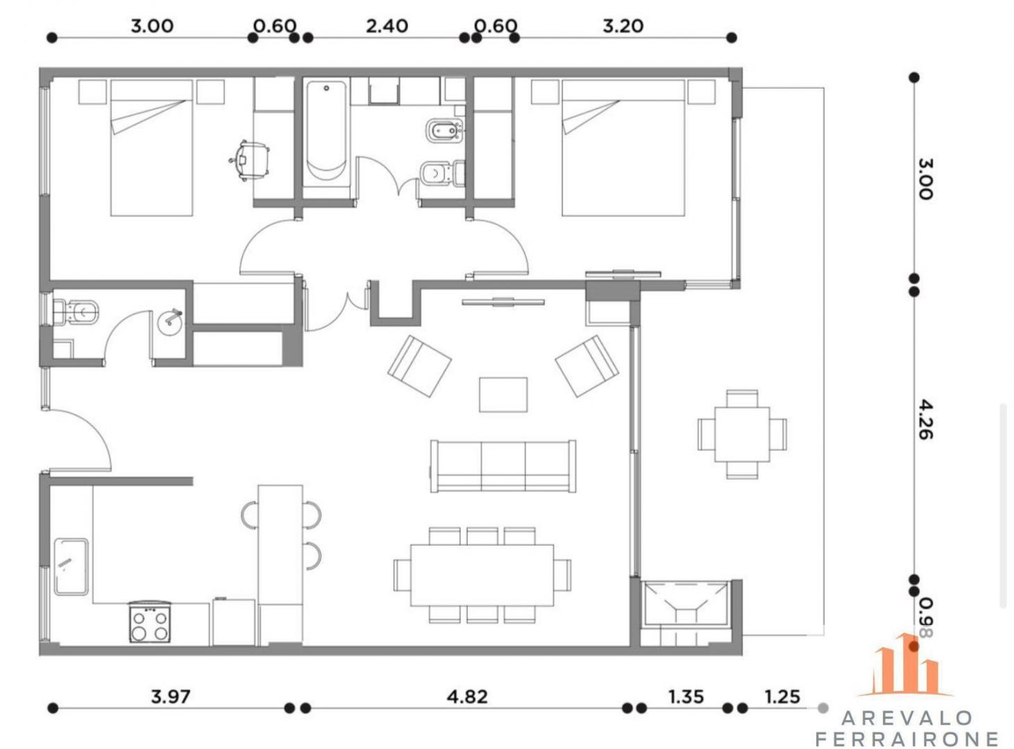 Foto de Departamento 3 AMBIENTES BALCON C/ PARRILLA, imagen 4