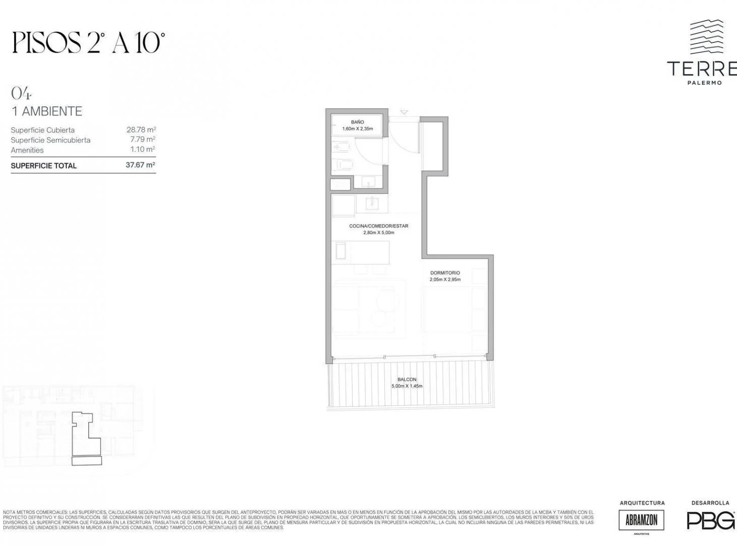 Departamento en venta de 1 ambiente en Palermo Hollywood
